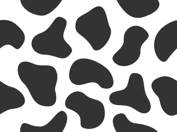 Cow Animal Skin Seamless Pattern Hand Drawn Spots Backdrop Abstract — Stock Vector