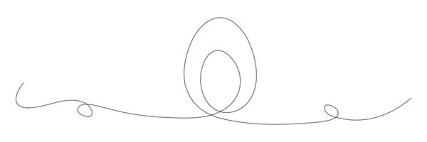 卵連続1線画 イースターエッグリニアシンボル 白地に独立したベクトル図 — ストックベクタ