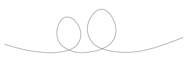 Kontinuierliche Zeichnung Einer Linie Osterei Als Lineares Symbol Vektor Illustration — Stockvektor