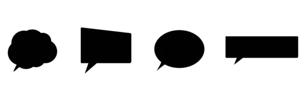 语音泡沫轮廓集合 漫画对话符号组 在白色上孤立的向量图 — 图库矢量图片