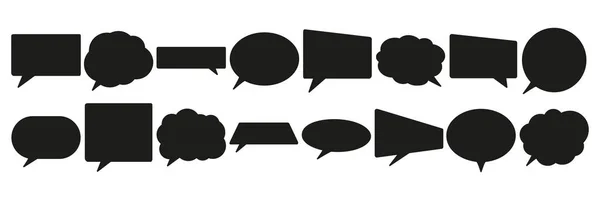 Speech Bubble Silhouet Collectie Comic Dialoog Symbool Groep Vector Illustratie — Stockvector