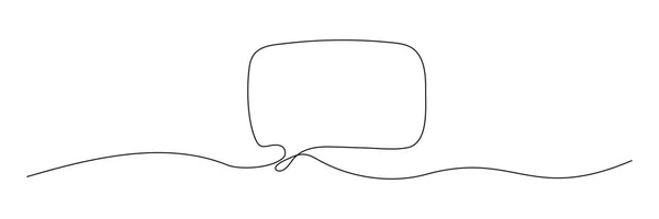 Speech Bubble Continuous One Line Drawing Chat Linear Symbol Dialogue — Stock Vector