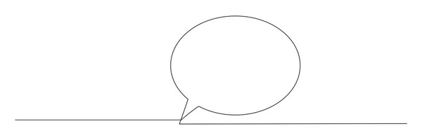 Spraakbel Continue Een Lijn Tekening Chat Lineair Symbool Dialoog Teken — Stockvector