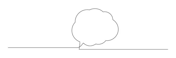 スピーチバブル連続1行の図面 線形記号をチャット 対話のサインだ 白地に独立したベクトル図 — ストックベクタ