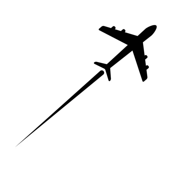 Летающая Икона Самолета Знак Самолета Векторная Иллюстрация Изолирована Белом — стоковый вектор