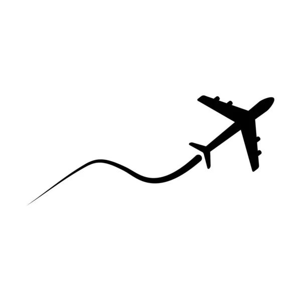 Airplane Flying Icon Plane Sign Vector Illustration Isolated White — Stock Vector