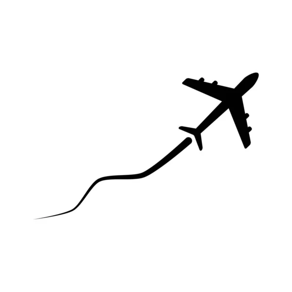 Піктограма Польоту Літака Знак Літака Векторні Ілюстрації Ізольовані Білому — стоковий вектор