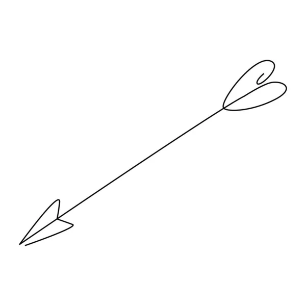 Flecha Dibujo Línea Continua Símbolo Del Eje Volador Flecha Objetivo — Archivo Imágenes Vectoriales