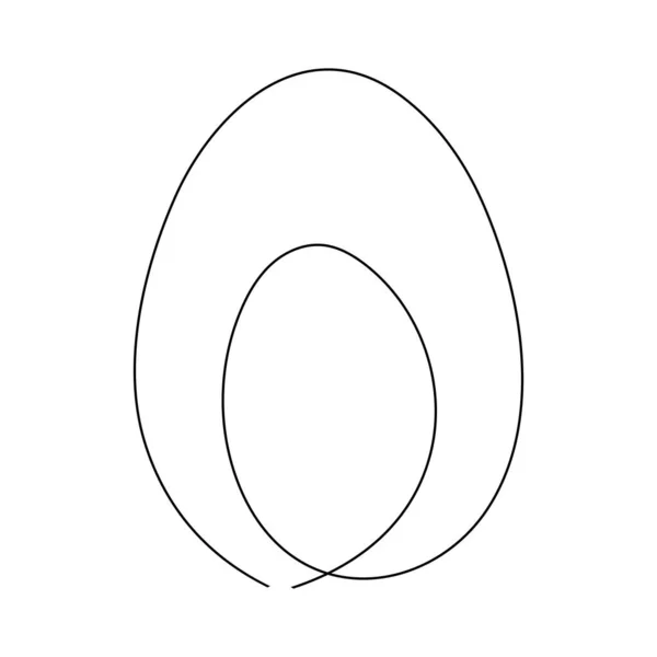 Яйце Неперервне Зображення Однієї Лінії Лінійний Символ Великоднього Яйця Векторні — стоковий вектор