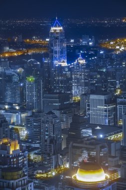 Bangkok şehir gece görünümü