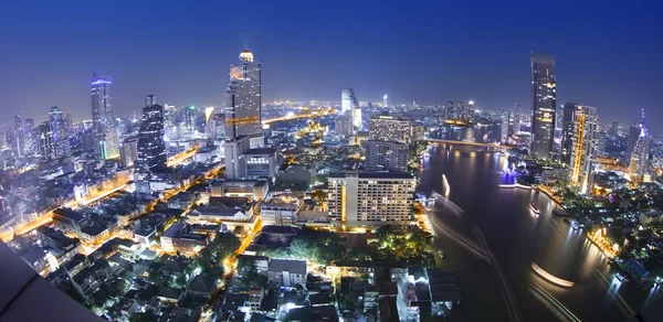 Wgląd nocy miasta Bangkok — Zdjęcie stockowe