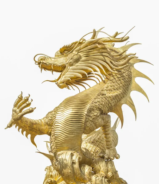Obří zlatý čínský drak — Stock fotografie