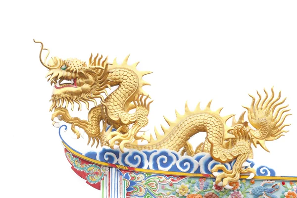 Reus gouden chinese draak voor jaar 1212. — Stockfoto