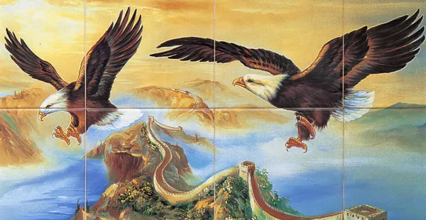 An ancient twin Eagles picture — Stock Photo, Image