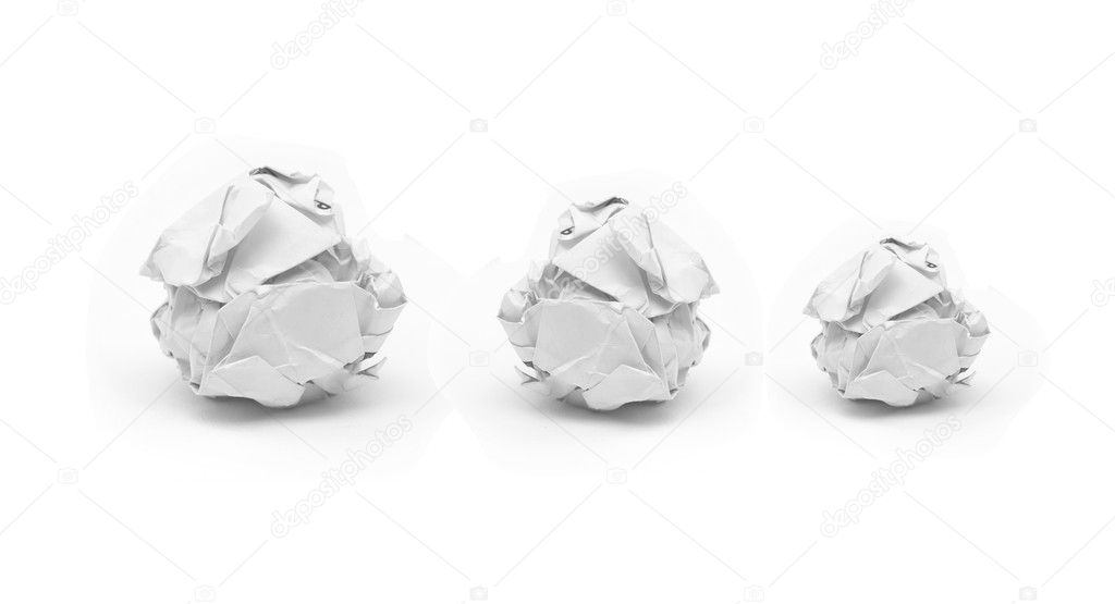 close-up of crumpled paper ball