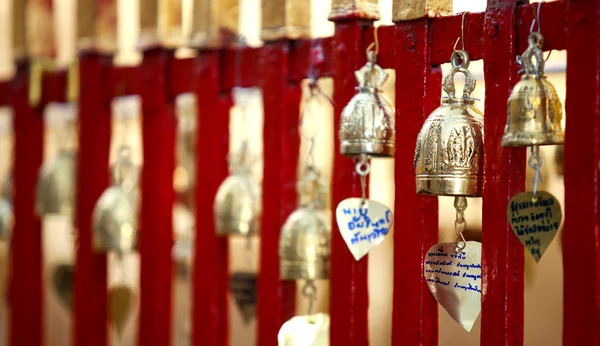 Bronze bells in Doi Suthep buddhist temple — Stock Photo, Image