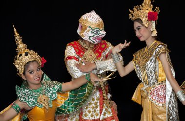 Antik Tayland dans Taylandlı genç bayan portresi