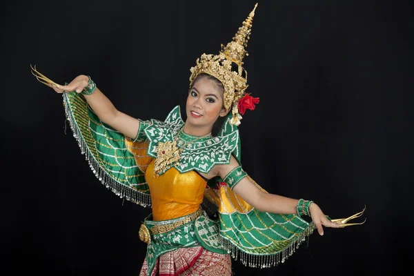 Portrait de jeune femme thaïlandaise dans une ancienne danse thaïlandaise — Photo