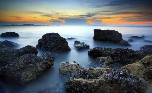 Sahilde Günbatımı — Stok fotoğraf