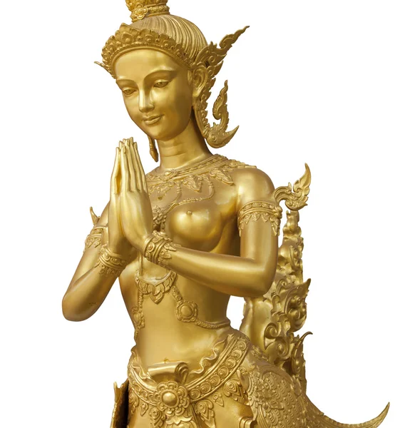 Goldent Ginnaree statue art — Stock Photo, Image
