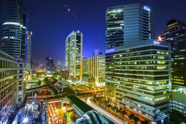 Bangkok ciudad vista de noche — Foto de Stock