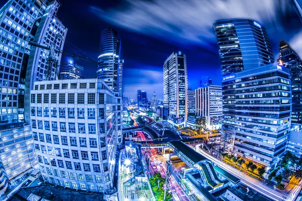 Bangkok ciudad vista de noche — Foto de Stock