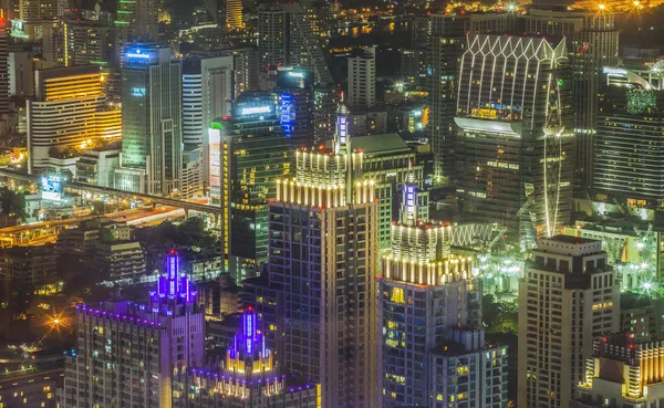 Vista noturna da cidade de Bangkok — Fotografia de Stock