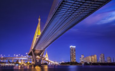 Bhumibol Bridge in Thailand clipart