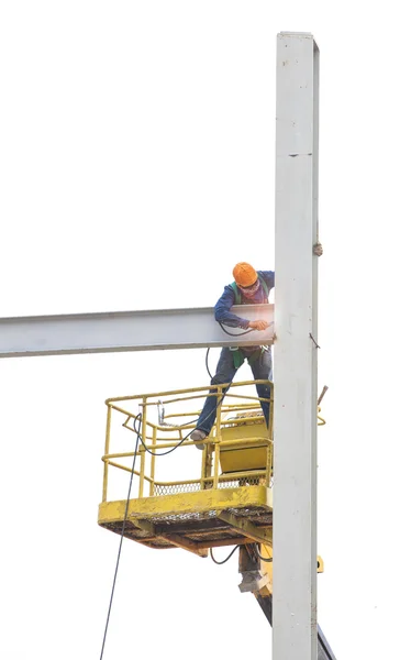 Trabajadores soldadas estructuras de acero — Foto de Stock