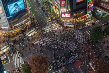 Intersection at Shibuya Station in Tokyo, Japan, Asia