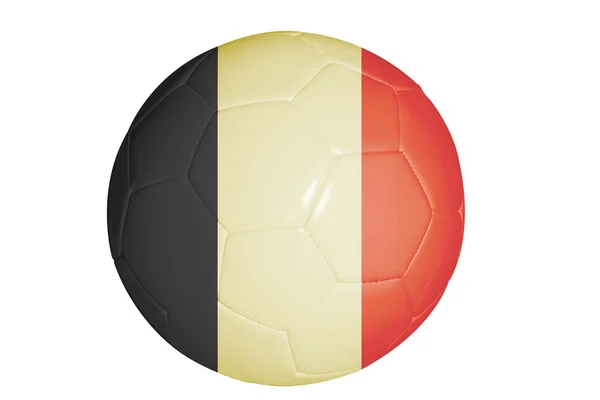 Belgie vlajka na fotbalovém míči — Stock fotografie