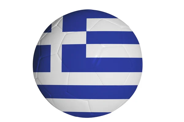 Grekland flagga på fotboll — Stockfoto
