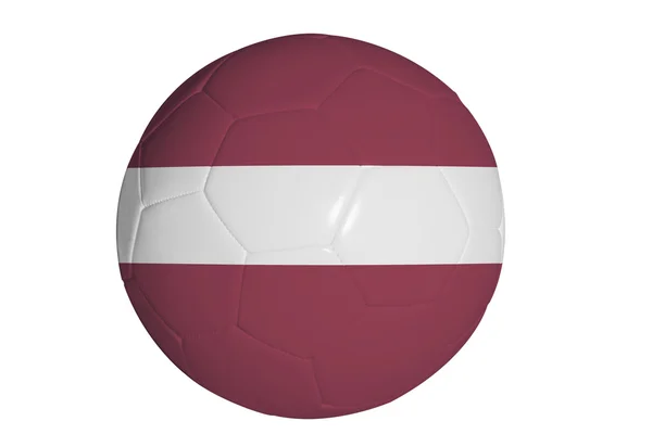 Lettlands flagga på fotboll — Stockfoto