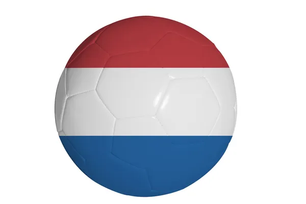 Nizozemská vlajka na fotbalu — Stock fotografie
