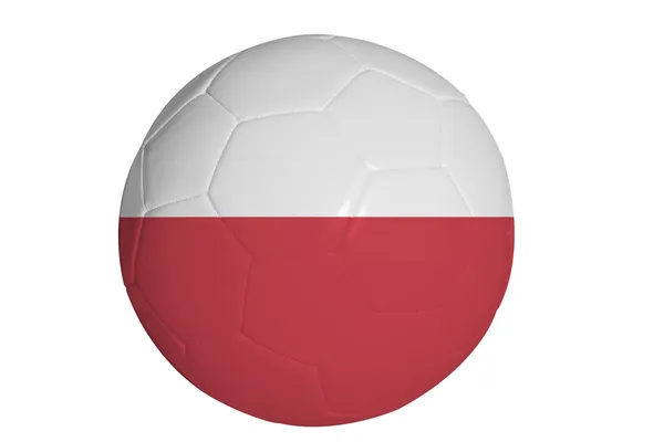 Drapeau Pologne sur ballon de football — Photo