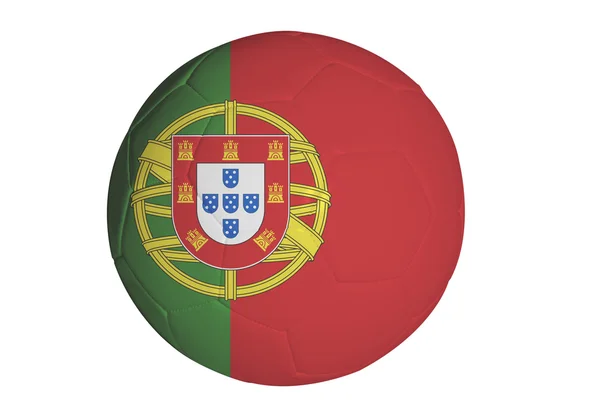 サッカーボールのポルトガル国旗 — ストック写真