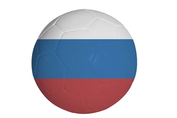 Vlajka Ruské federace na fotbalový míč — Stock fotografie