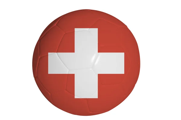 Schweiz flagga på fotboll — Stockfoto