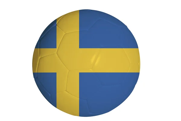 Drapeau Suède sur ballon de football — Photo