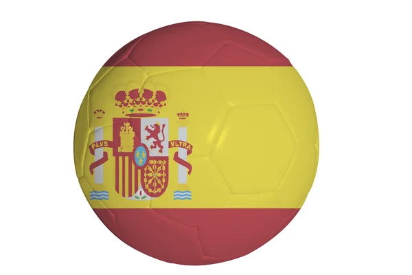 Spanien flagga på fotboll — Stockfoto
