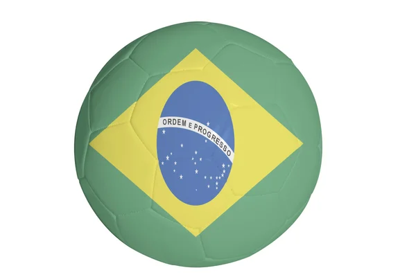 ブラジルのサッカー ボールの上の旗のグラフィック — ストック写真