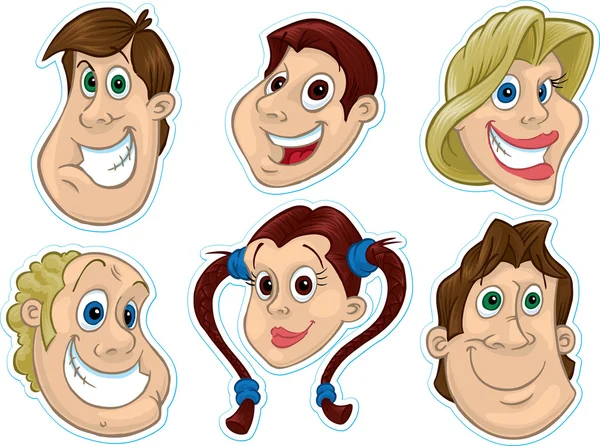 Smiling Faces Fridge Magnet, Stickers — Stock Photo, Image