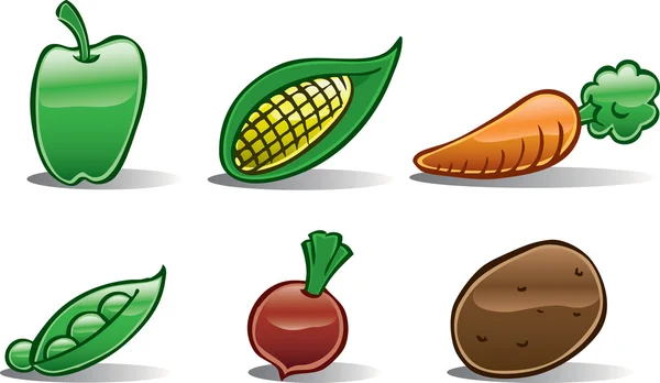 Icone vegetali di base — Foto Stock