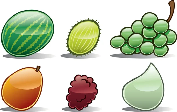 Icone di frutta di base — Foto Stock