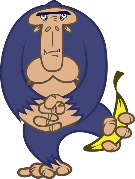Gorilla with banana — Stock Photo, Image
