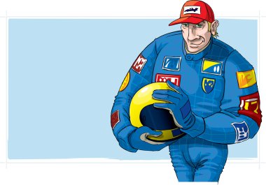 kask ile Formula 1 pilotu
