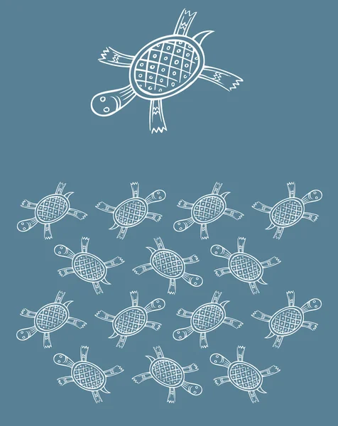 Έθνικ στυλ σχεδιασμού χελώνα — Φωτογραφία Αρχείου