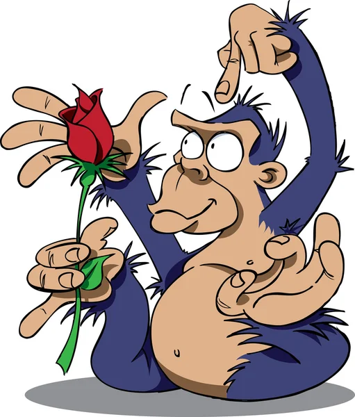 Gorilla with Rose — Stock Photo, Image