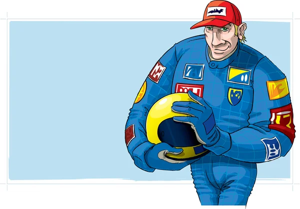Pilota di Formula 1, con casco — Foto Stock