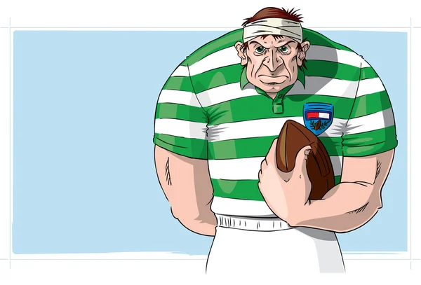 Jugador de rugby con pelota Imágenes de stock libres de derechos